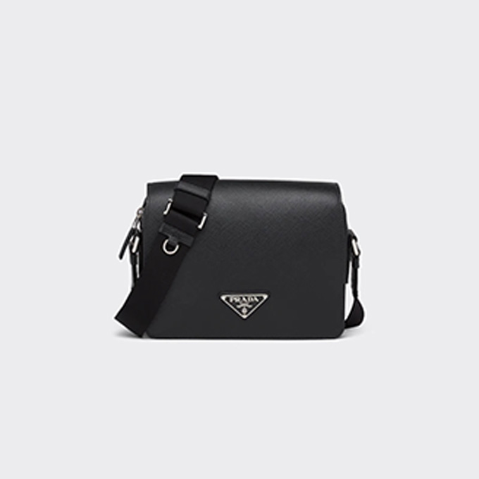prada saffiano leather structured messenger crossbody bag